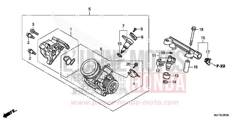 THROTTLE BODY for CTX700 ABS PEARL FADELESS WHITE (NH341) from 2014